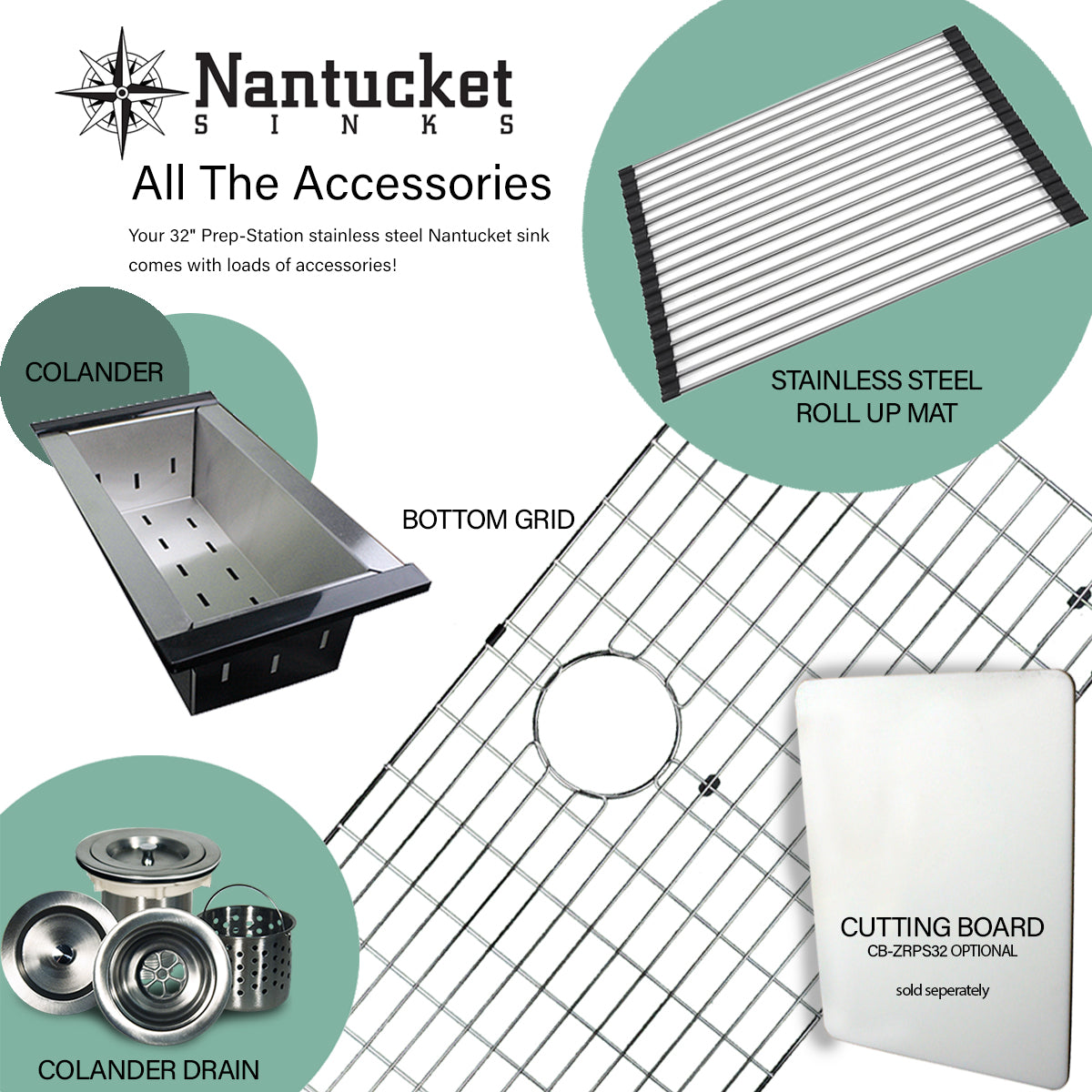 Nantucket Sinks Pro Series 32" Stainless Steel Kitchen Sink, SR-PS-3220-16 - The Sink Boutique