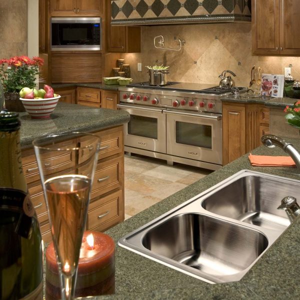 Houzer 33" Stainless Steel Topmount Double Bowl Kitchen Sink, 3322-9BS3-1 - The Sink Boutique