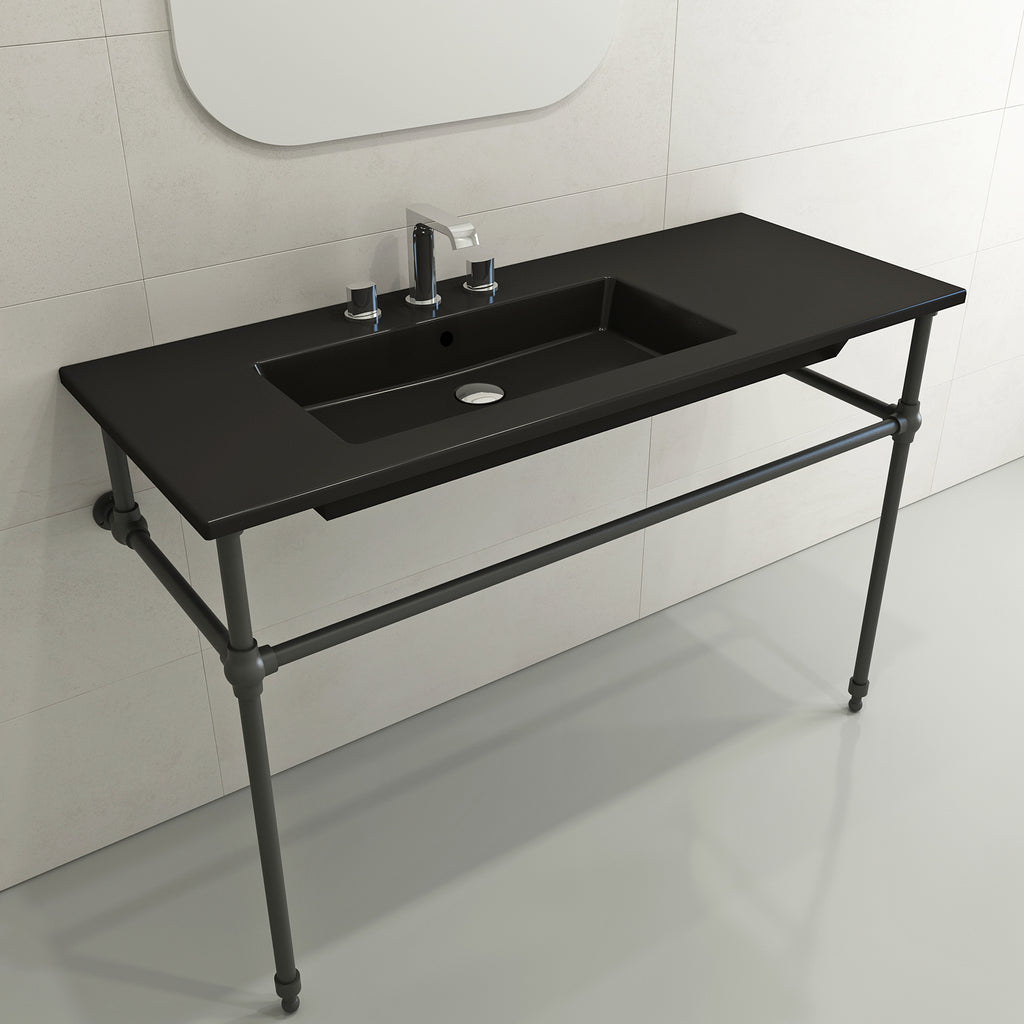 BOCCHI Metal Console Leg Set in Matte Black, 3930 0001F