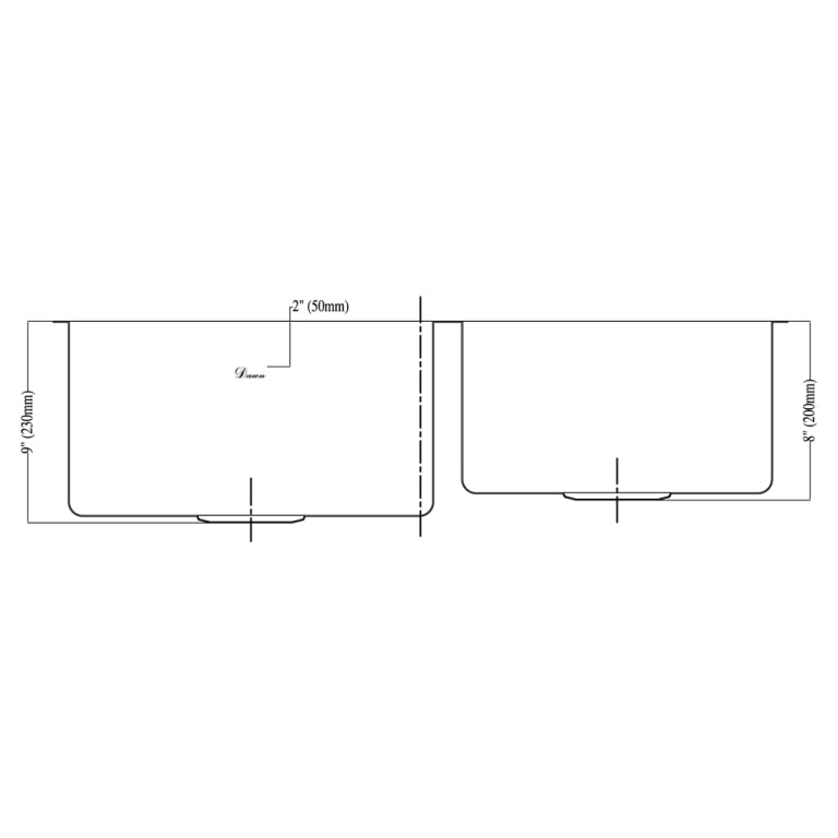 Dawn 32" Stainless Steel Undermount 55/45 Double Bowl Kitchen Sink, SRU301616R - The Sink Boutique