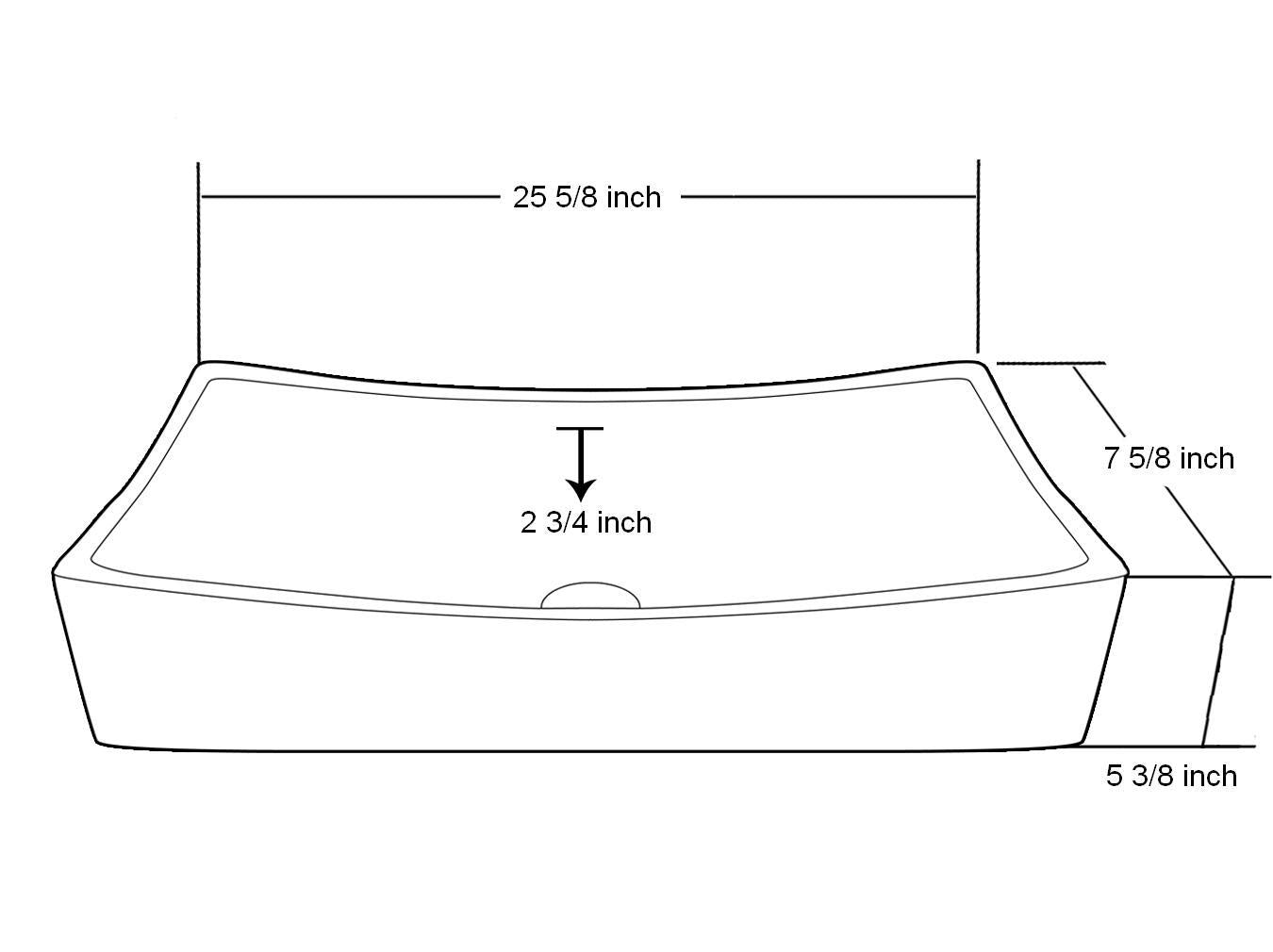 Dawn 26" Ceramic Vessel Sink, White, Rectangle, CASN148000 - The Sink Boutique