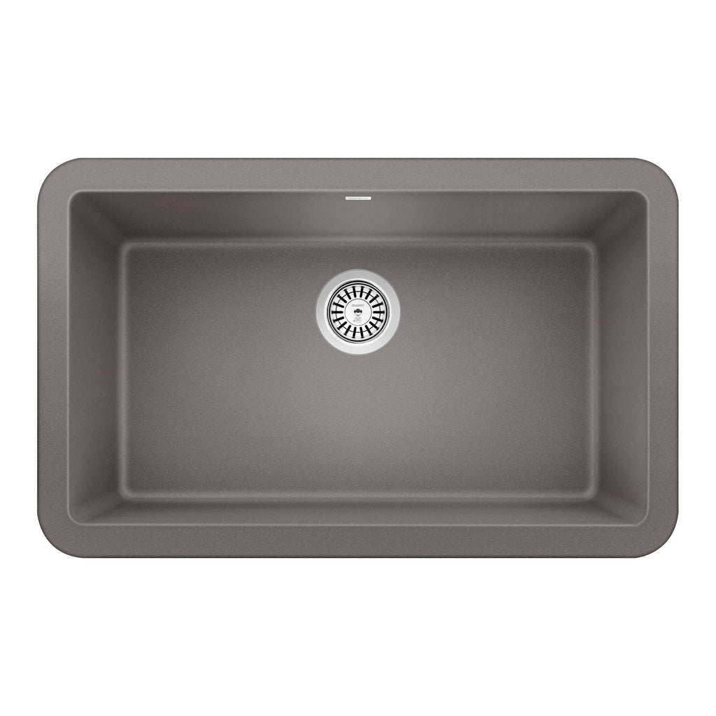 Blanco Ikon 30" Granite Composite Farmhouse Sink, Silgranit, Metallic