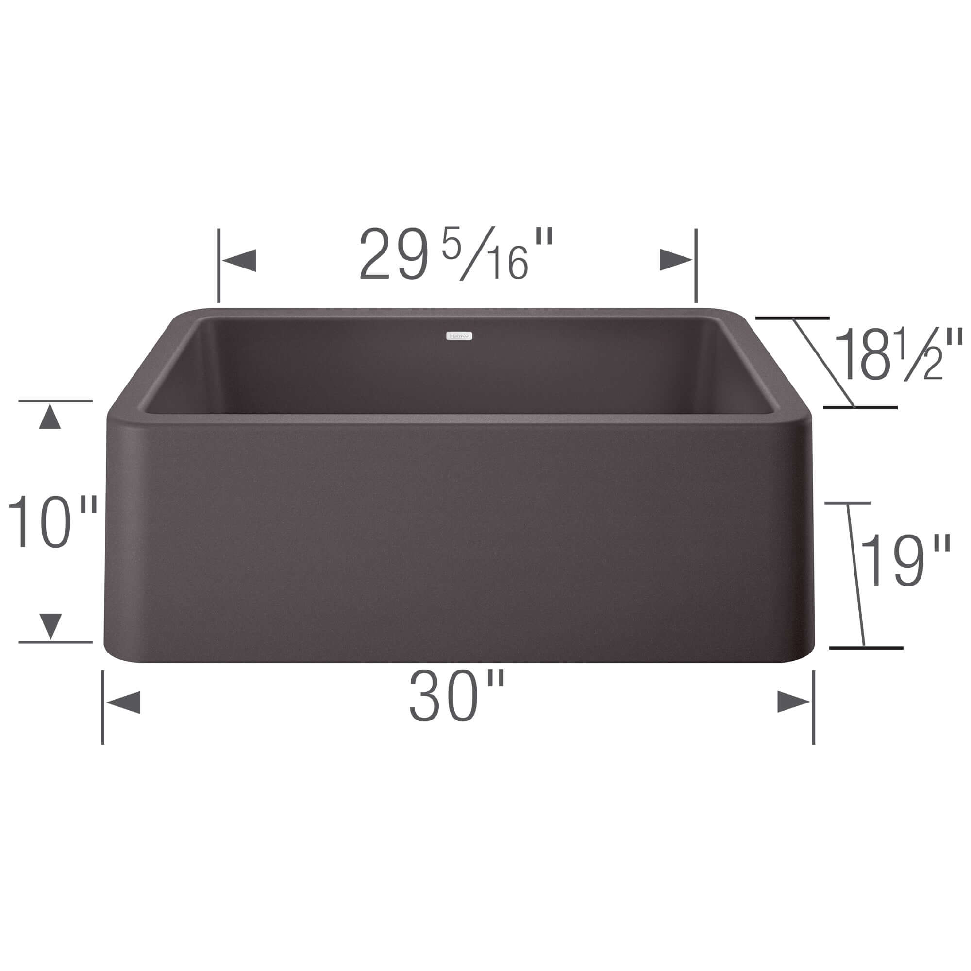 Blanco Ikon 30" Granite Composite Farmhouse Sink, Silgranit, Cinder, 401779