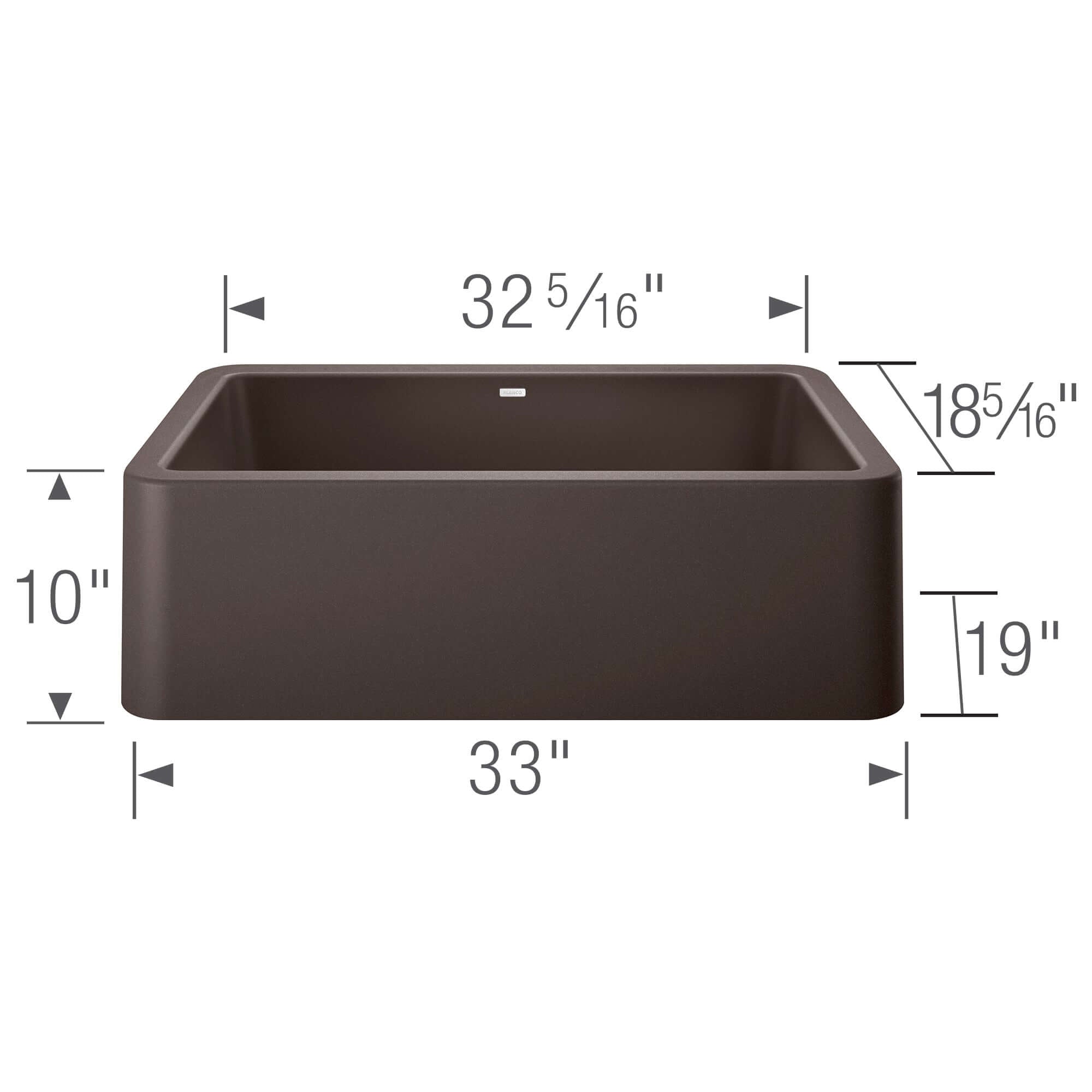 Blanco Ikon 33" Granite Composite Farmhouse Sink, Silgranit, Cafe, 401896