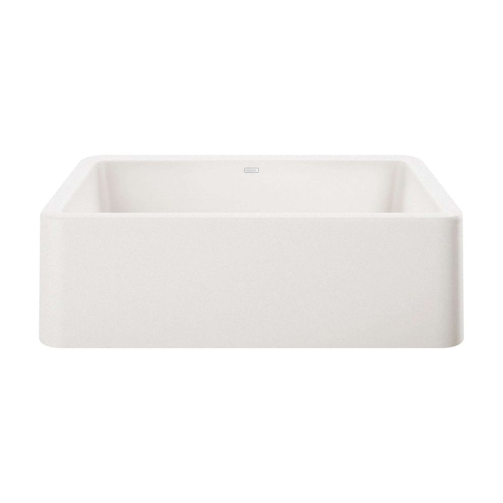 Blanco Ikon 33" Granite Composite Farmhouse Sink, Silgranit, White, 40