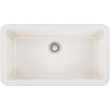 Blanco Ikon 33" Granite Composite Farmhouse Sink, Silgranit, White, 401899