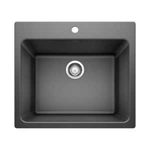 Alternate Image for Blanco Liven 25" Dual Mount Granite Composite Laundry Sink, Silgranit, Anthracite, 401920