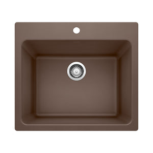 Alternate Image for Blanco Liven 25" Dual Mount Granite Composite Laundry Sink, Silgranit, Cafe, 401922