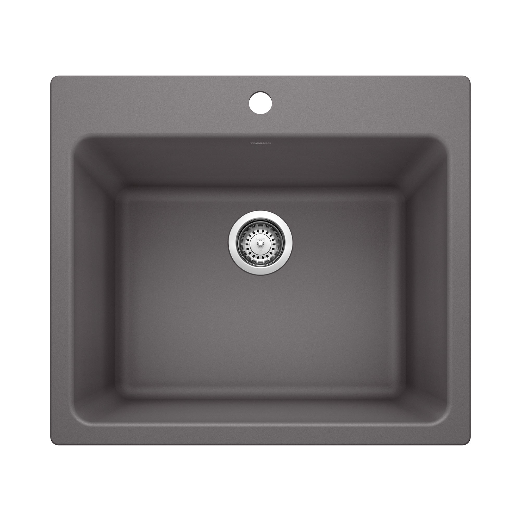 Blanco Liven 25" Dual Mount Granite Composite Laundry Sink, Silgranit, Cinder, 401923