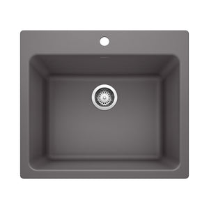 Alternate Image for Blanco Liven 25" Dual Mount Granite Composite Laundry Sink, Silgranit, Cinder, 401923