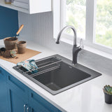 Blanco Liven 25" Dual Mount Granite Composite Laundry Sink, Silgranit, Cinder, 401923