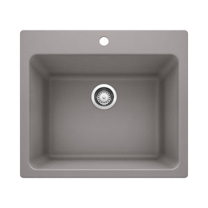 Alternate Image for Blanco Liven 25" Dual Mount Granite Composite Laundry Sink, Silgranit, Metallic Gray, 401924
