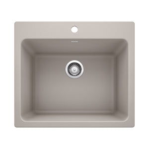 Alternate Image for Blanco Liven 25" Dual Mount Granite Composite Laundry Sink, Silgranit, Truffle, 401926