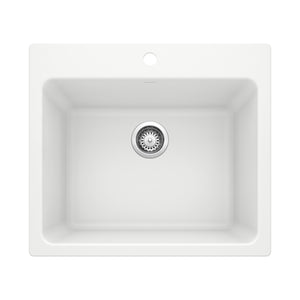 Alternate Image for Blanco Liven 25" Dual Mount Granite Composite Laundry Sink, Silgranit, White, 401927