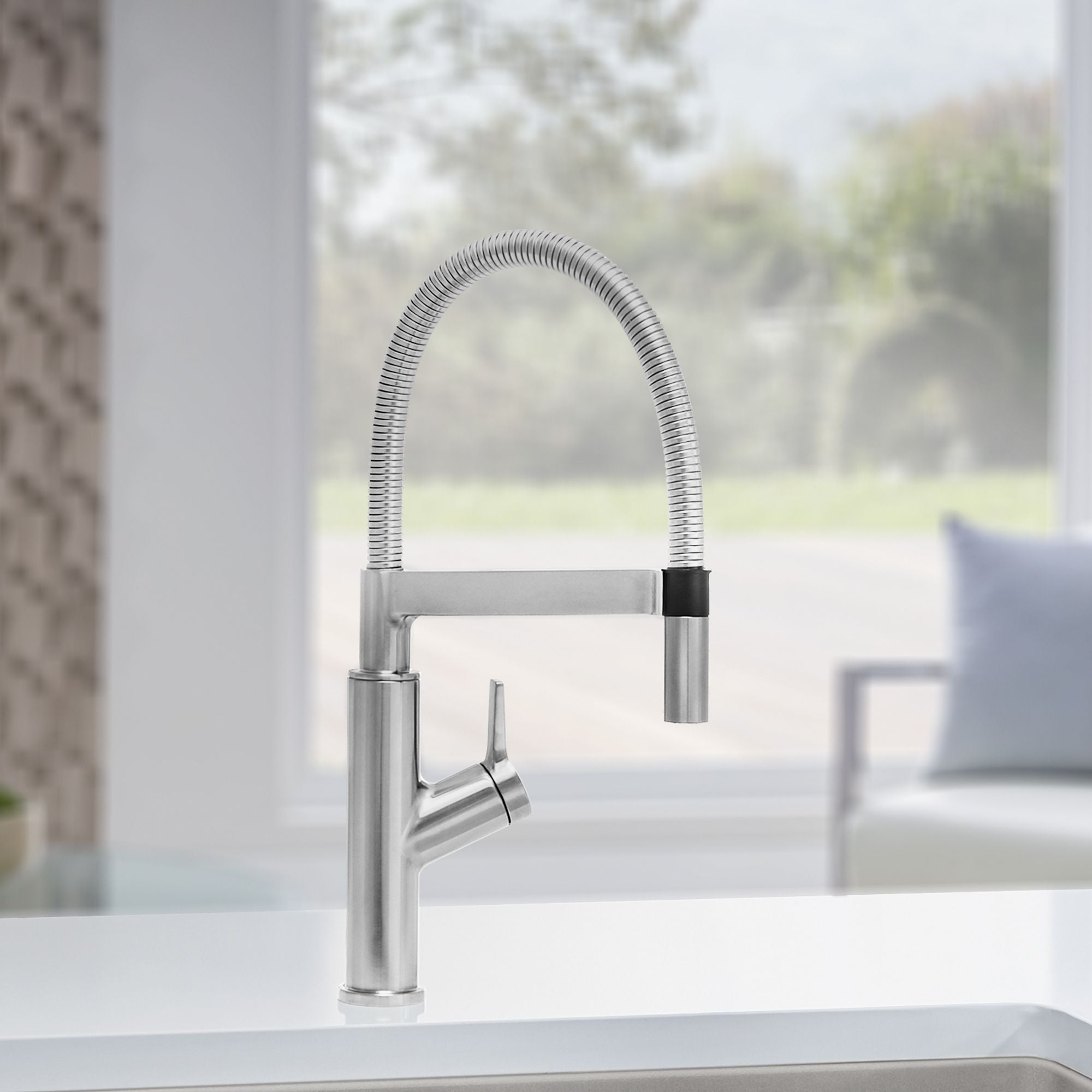 Blanco Solenta 1.5 GPM Brass Kitchen Faucet, Semi-Pro, Stainless, 401991