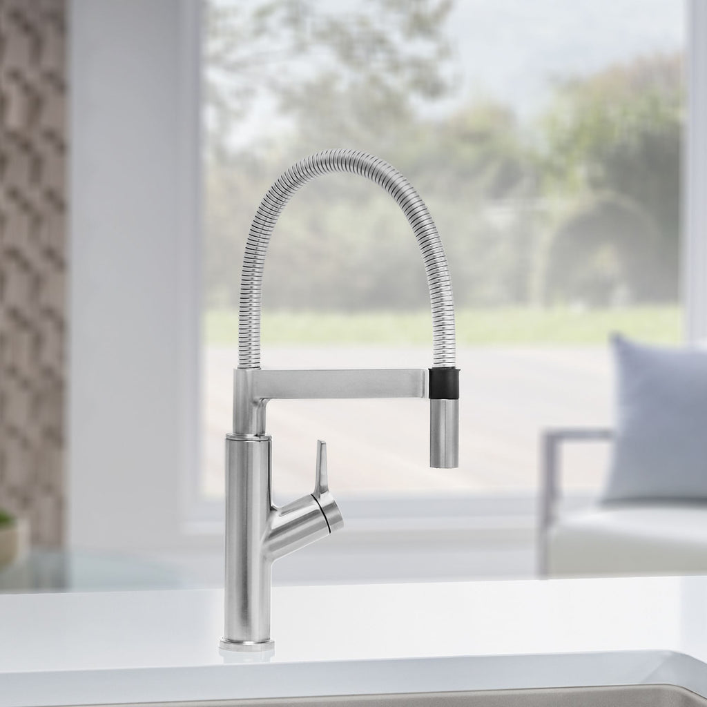 Blanco Solenta 1.5 GPM Brass Kitchen Faucet, Semi-Pro, Stainless, 4019