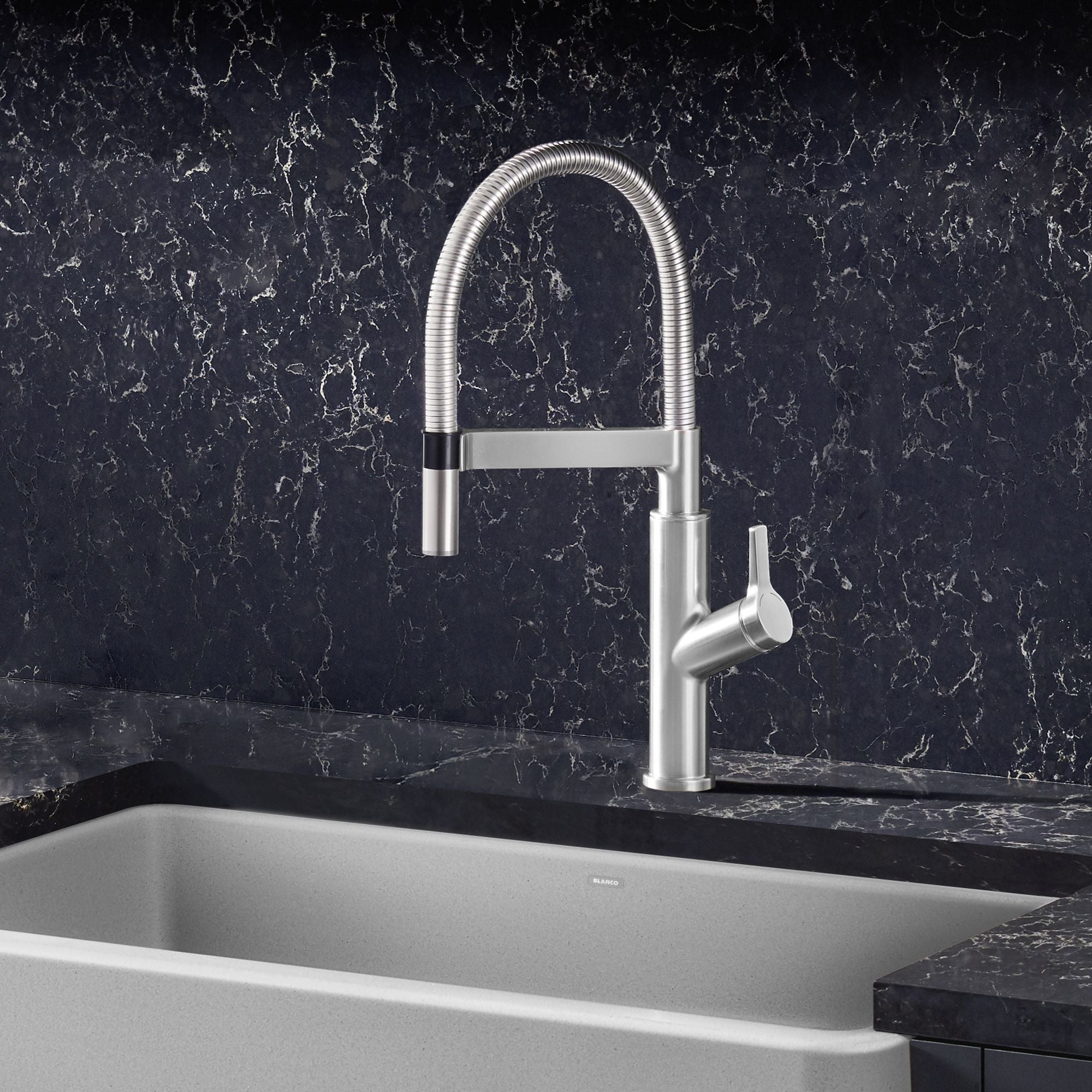 Blanco Solenta 1.5 GPM Brass Kitchen Faucet, Semi-Pro, Stainless, 401991