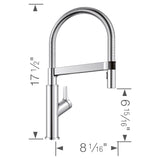 Blanco Solenta 1.5 GPM Brass Kitchen Faucet, Semi-Pro, Polished Chrome, 401992