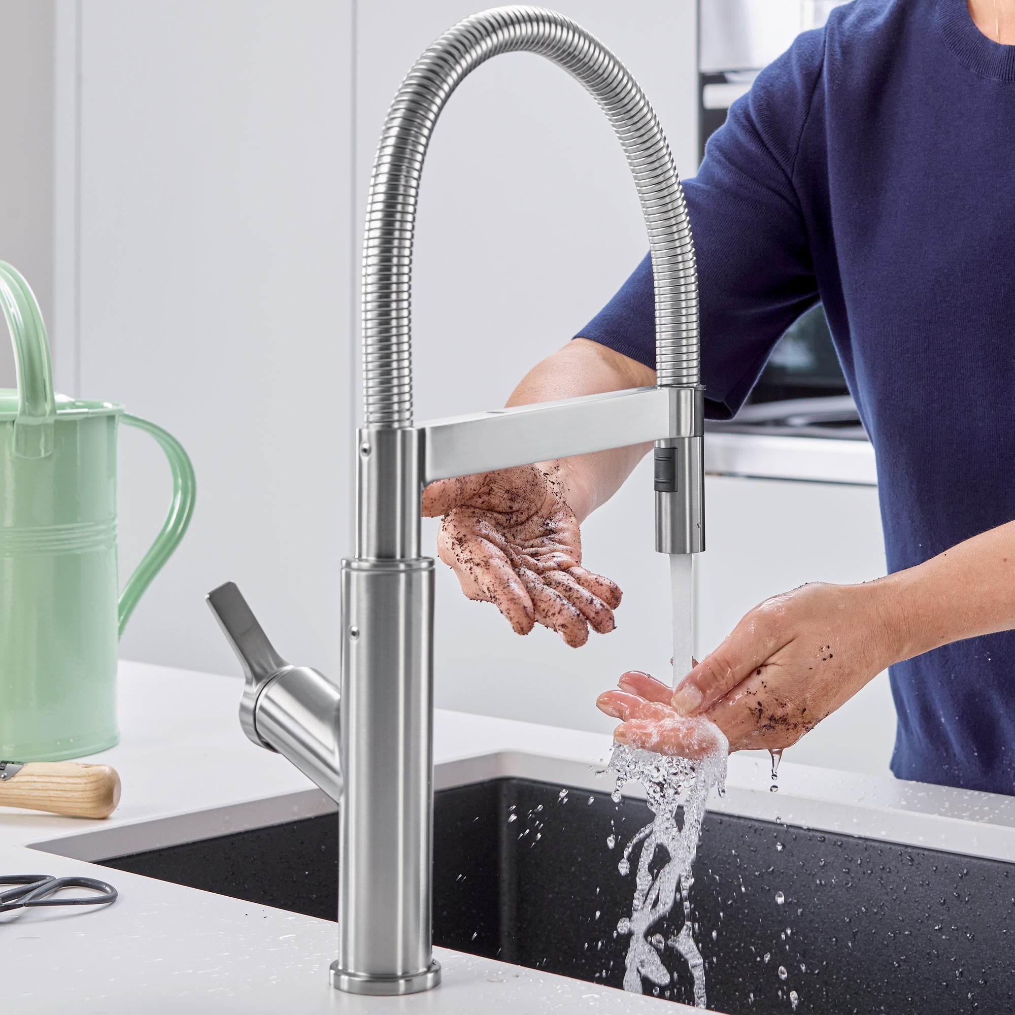 Blanco Solenta 1.5 GPM Brass Kitchen Faucet, Semi-Pro, Stainless, 401993