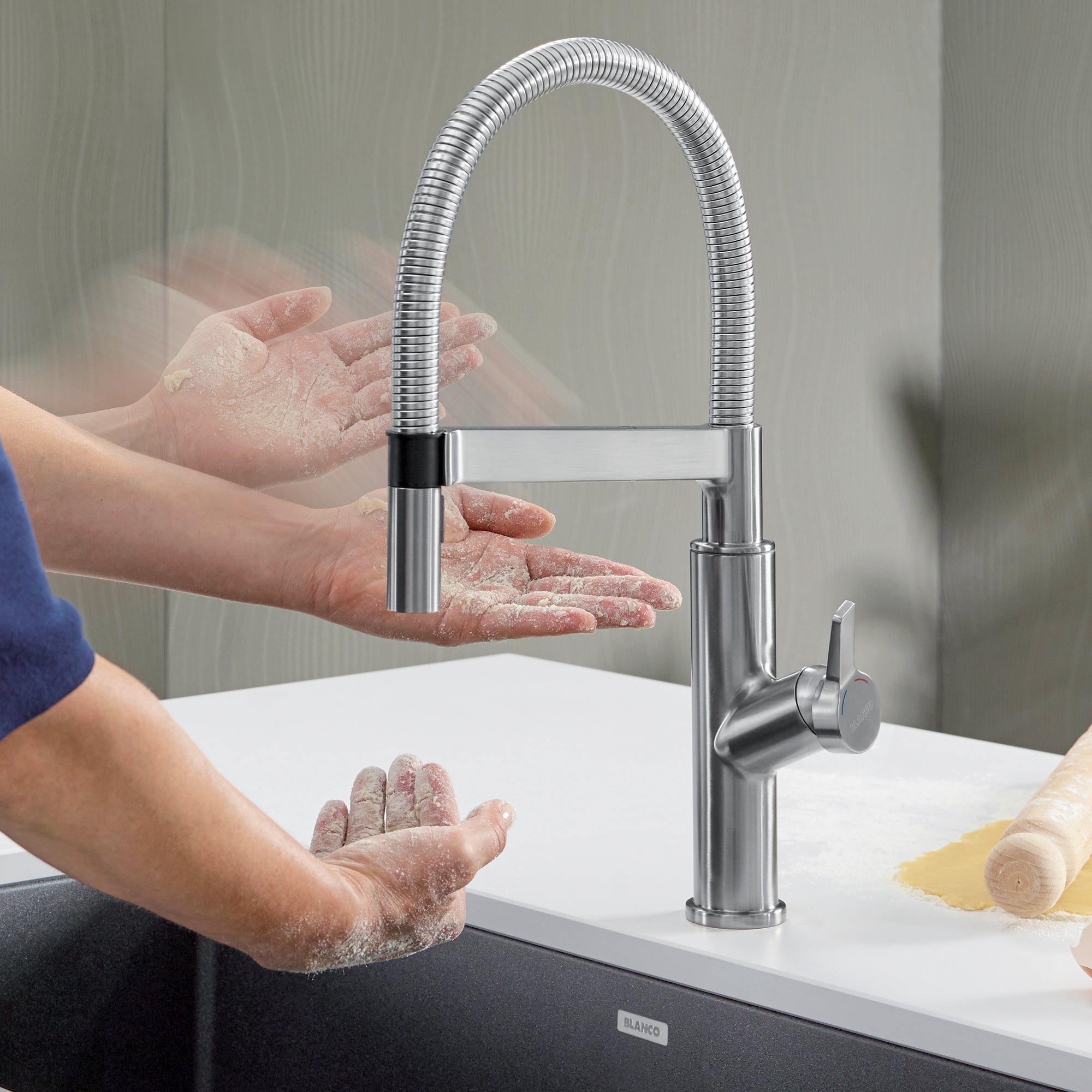 Blanco Solenta 1.5 GPM Brass Kitchen Faucet, Semi-Pro, Stainless, 401993