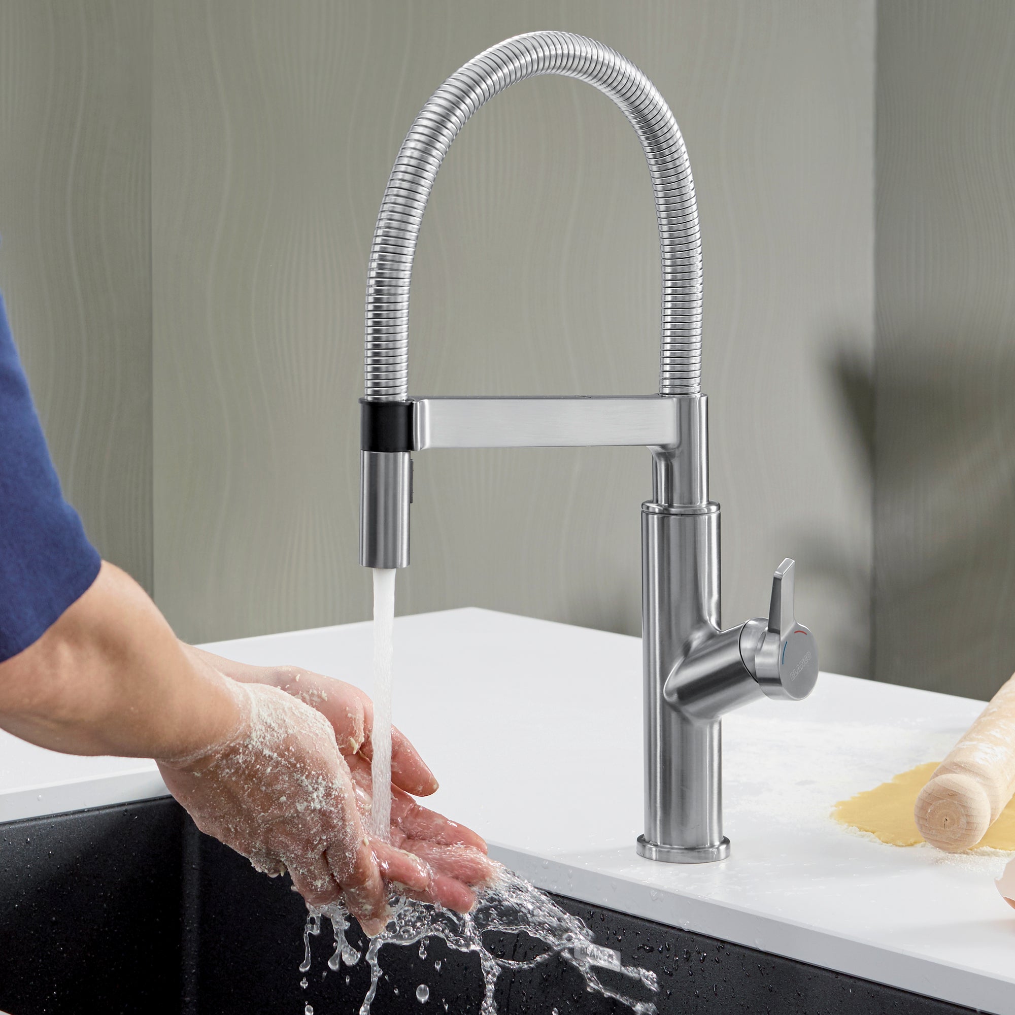 Blanco Solenta 1.5 GPM Brass Kitchen Faucet, Semi-Pro, Stainless, 401993
