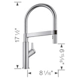 Blanco Solenta 1.5 GPM Brass Kitchen Faucet, Semi-Pro, Stainless, 401993
