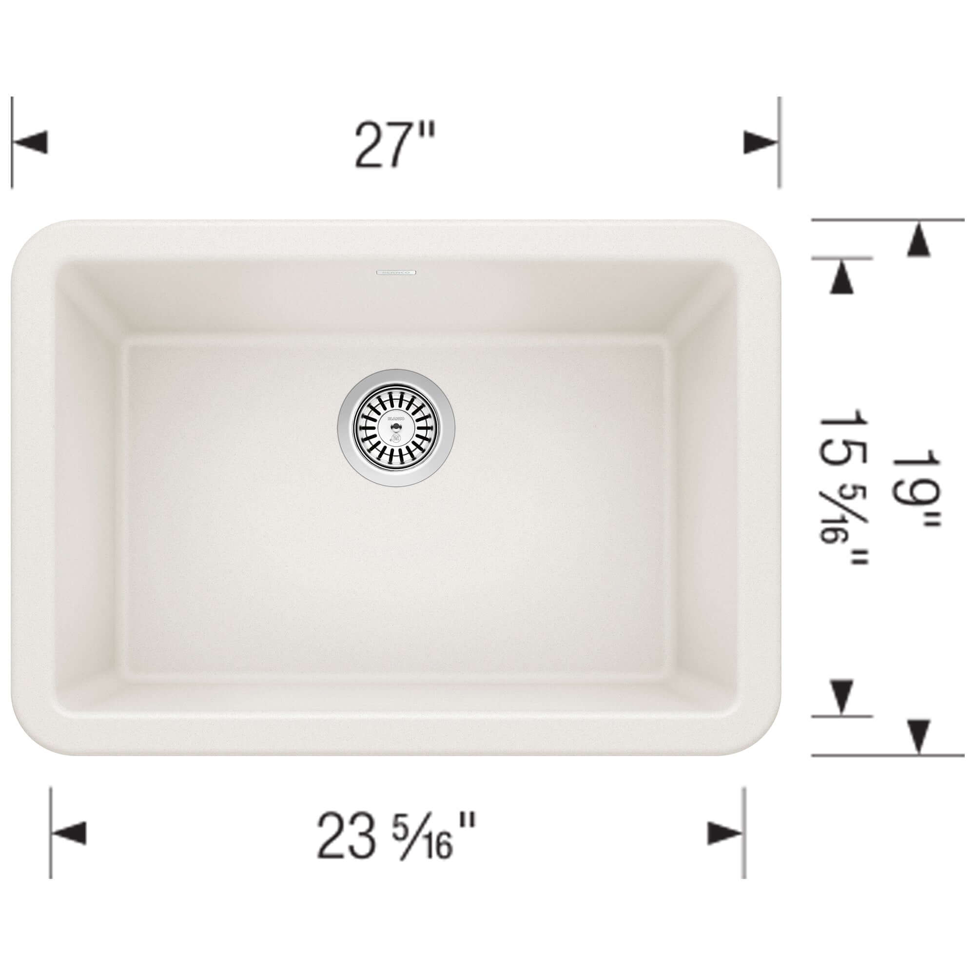 Blanco Ikon 27" Granite Composite Farmhouse Sink, Silgranit, White, 402313