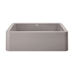 Alternate Image for Blanco Ikon 33" Granite Composite Farmhouse Sink, Silgranit, Concrete Gray, 402320