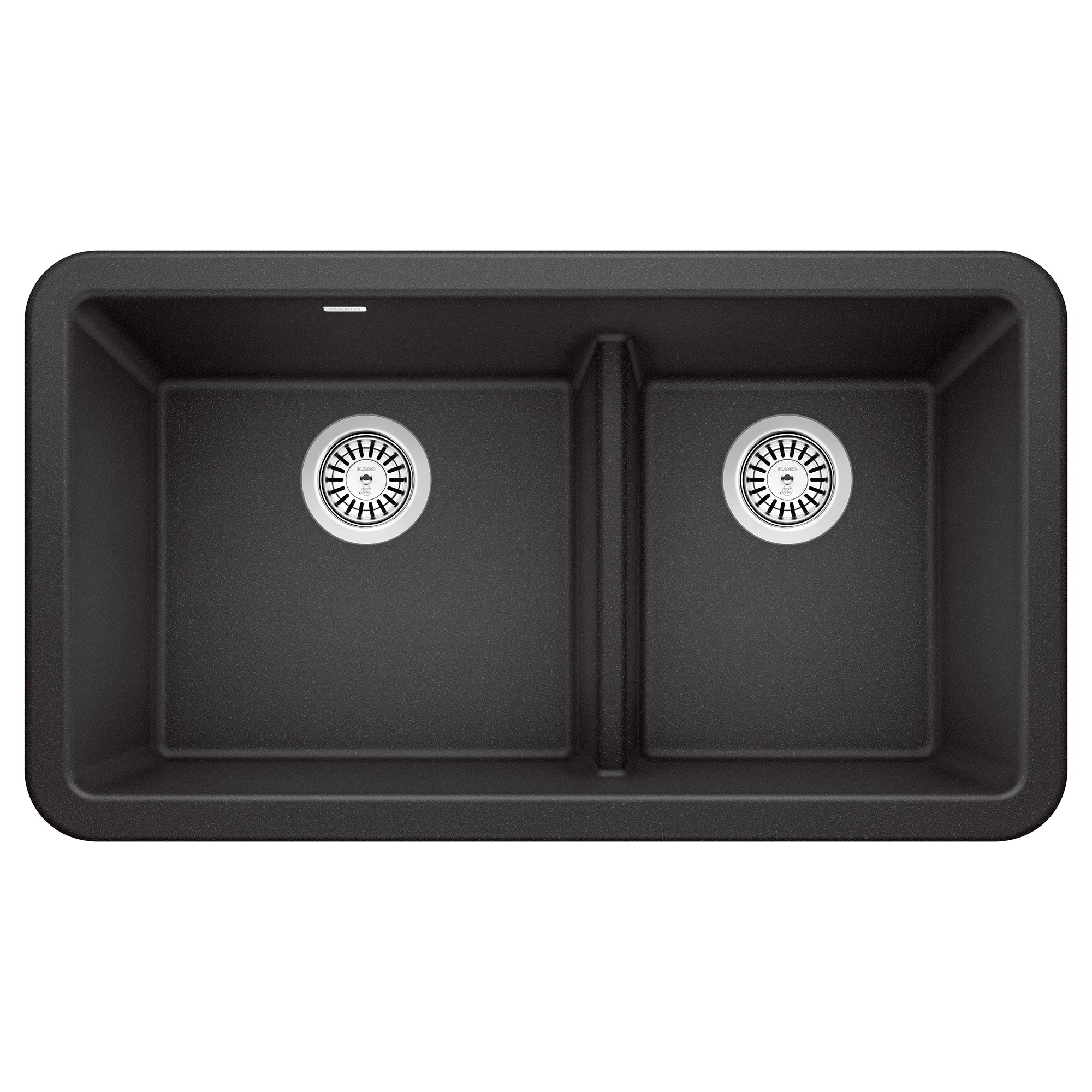 Blanco Ikon 33" Granite Composite Farmhouse Sink, Silgranit, 60/40 Double Bowl, Anthracite, 402322