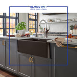 Blanco Ikon 33" Granite Composite Farmhouse Sink, Silgranit, 60/40 Double Bowl, Cafe, 402323