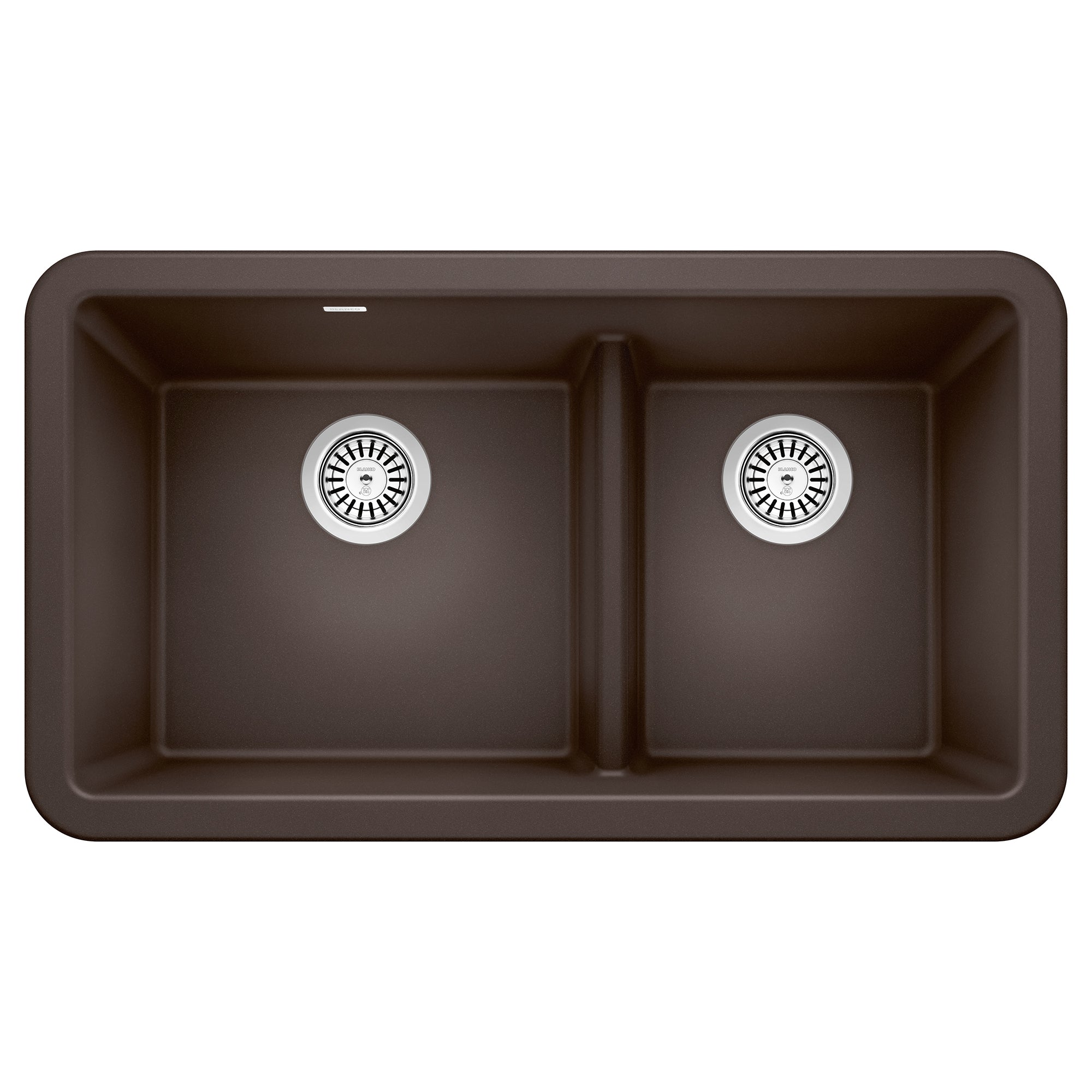 Blanco Ikon 33" Granite Composite Farmhouse Sink, Silgranit, 60/40 Double Bowl, Cafe, 402323