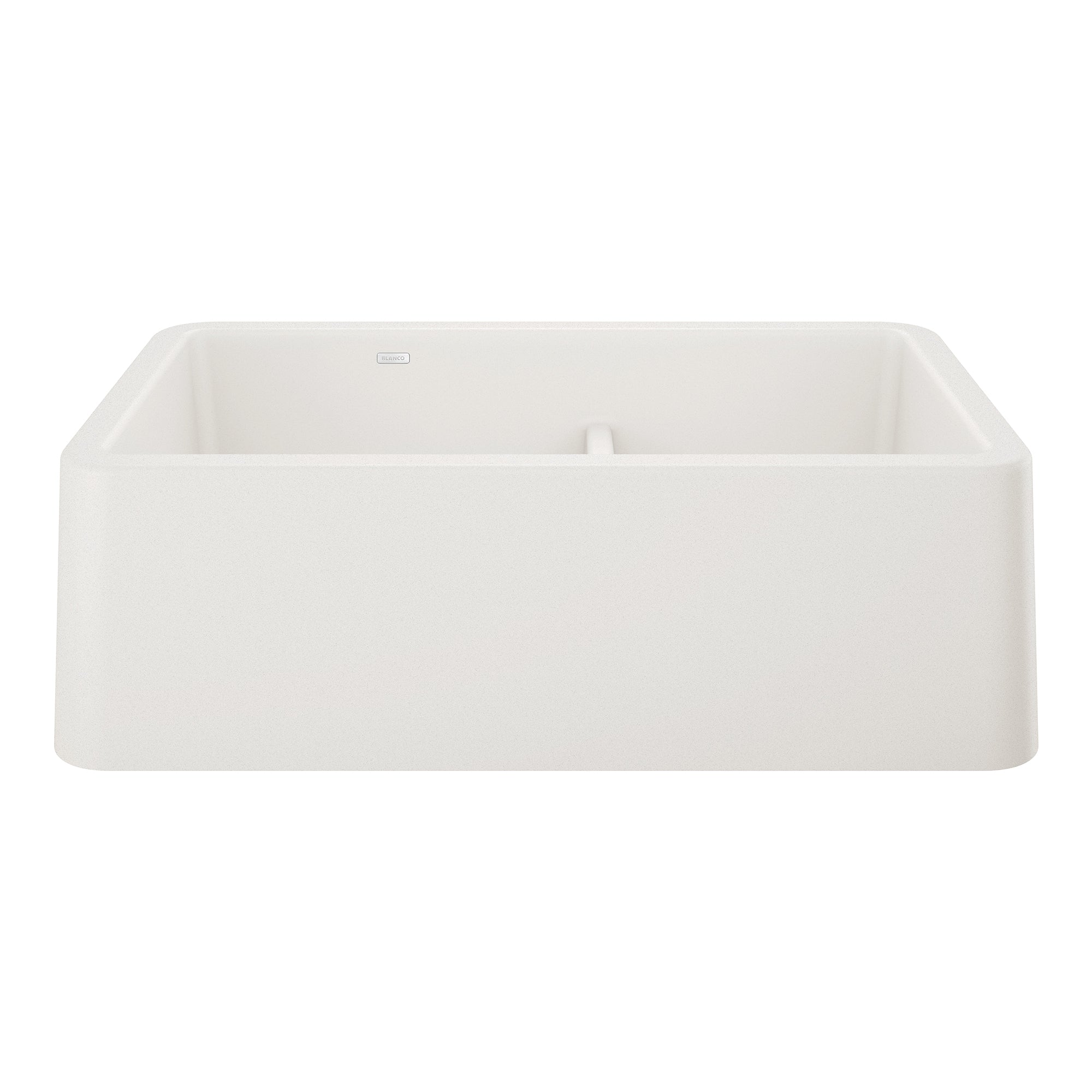 Blanco Ikon 33" Granite Composite Farmhouse Sink, Silgranit, 60/40 Double Bowl, White, 402324