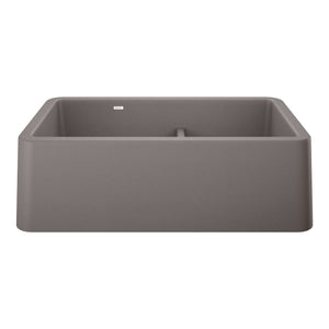 Alternate Image for Blanco Ikon 33" Granite Composite Farmhouse Sink, Silgranit, 60/40 Double Bowl, Metallic Gray, 402325