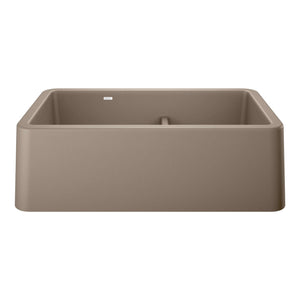 Alternate Image for Blanco Ikon 33" Granite Composite Farmhouse Sink, Silgranit, 60/40 Double Bowl, Truffle, 402329