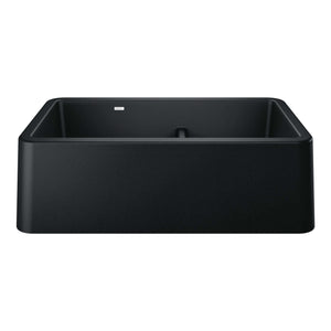 Alternate Image for Blanco Ikon 33" Granite Composite Farmhouse Sink, Silgranit, 60/40 Double Bowl, Coal Black, 402525