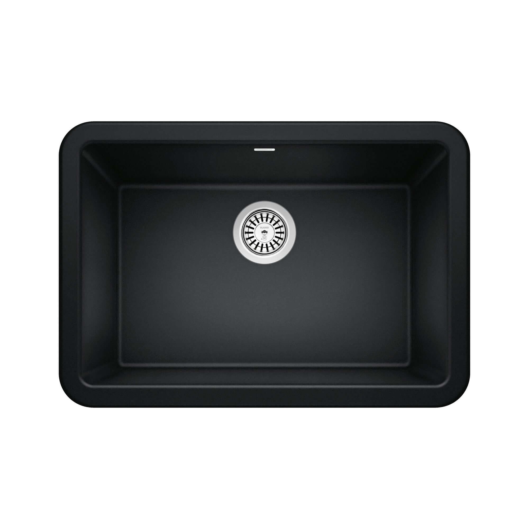 Blanco Ikon 27" Granite Composite Farmhouse Sink, Silgranit, Coal Black, 402531