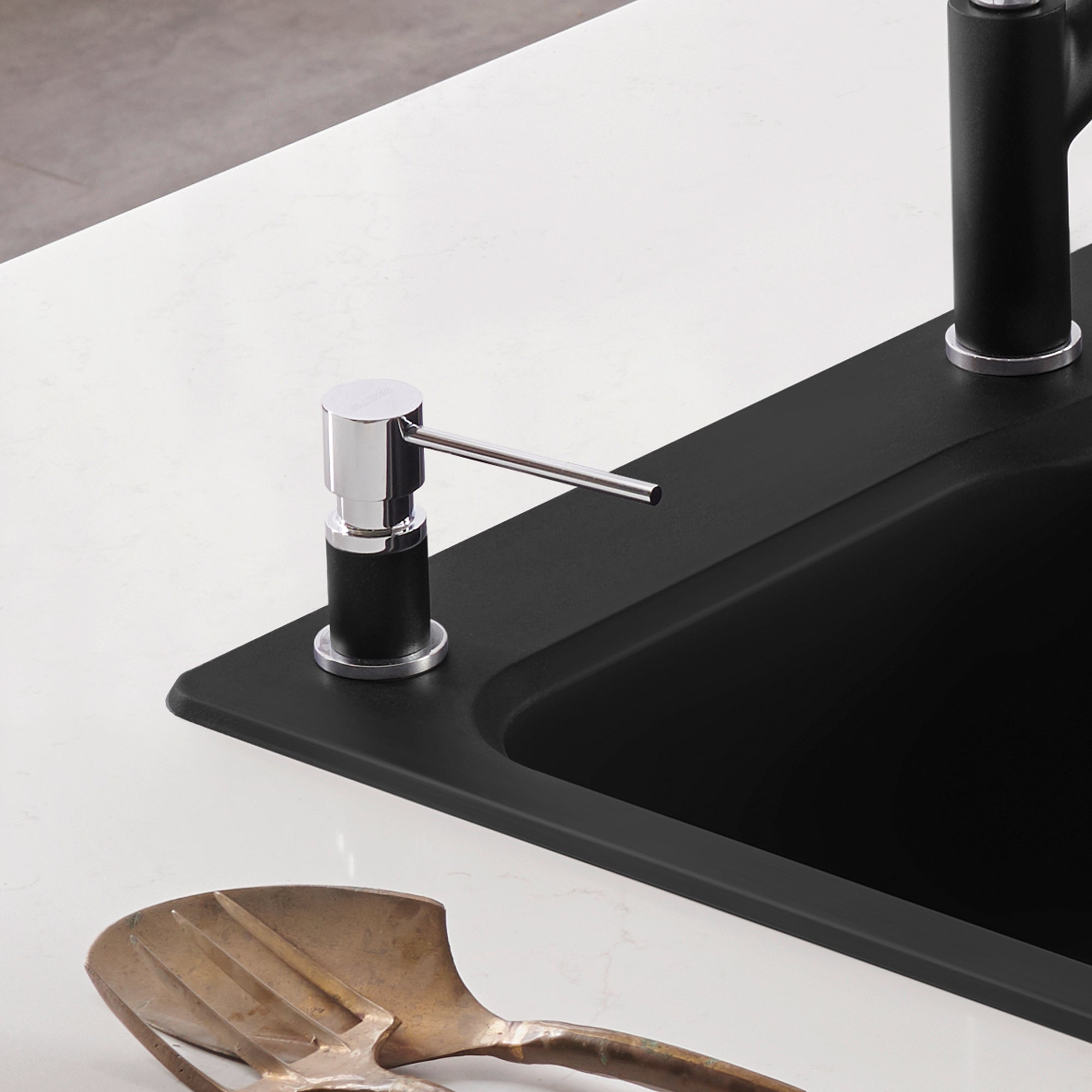 Blanco Lato Soap Dispenser - Chrome/Coal Black, 402574