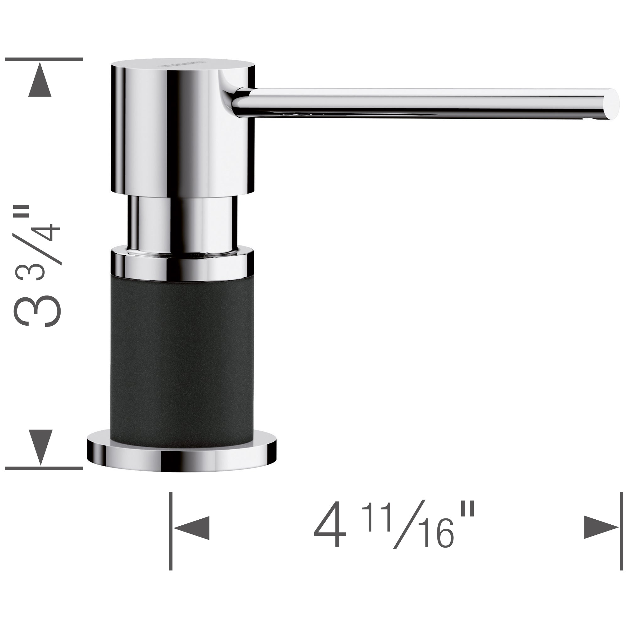 Blanco Lato Soap Dispenser - Chrome/Coal Black, 402574