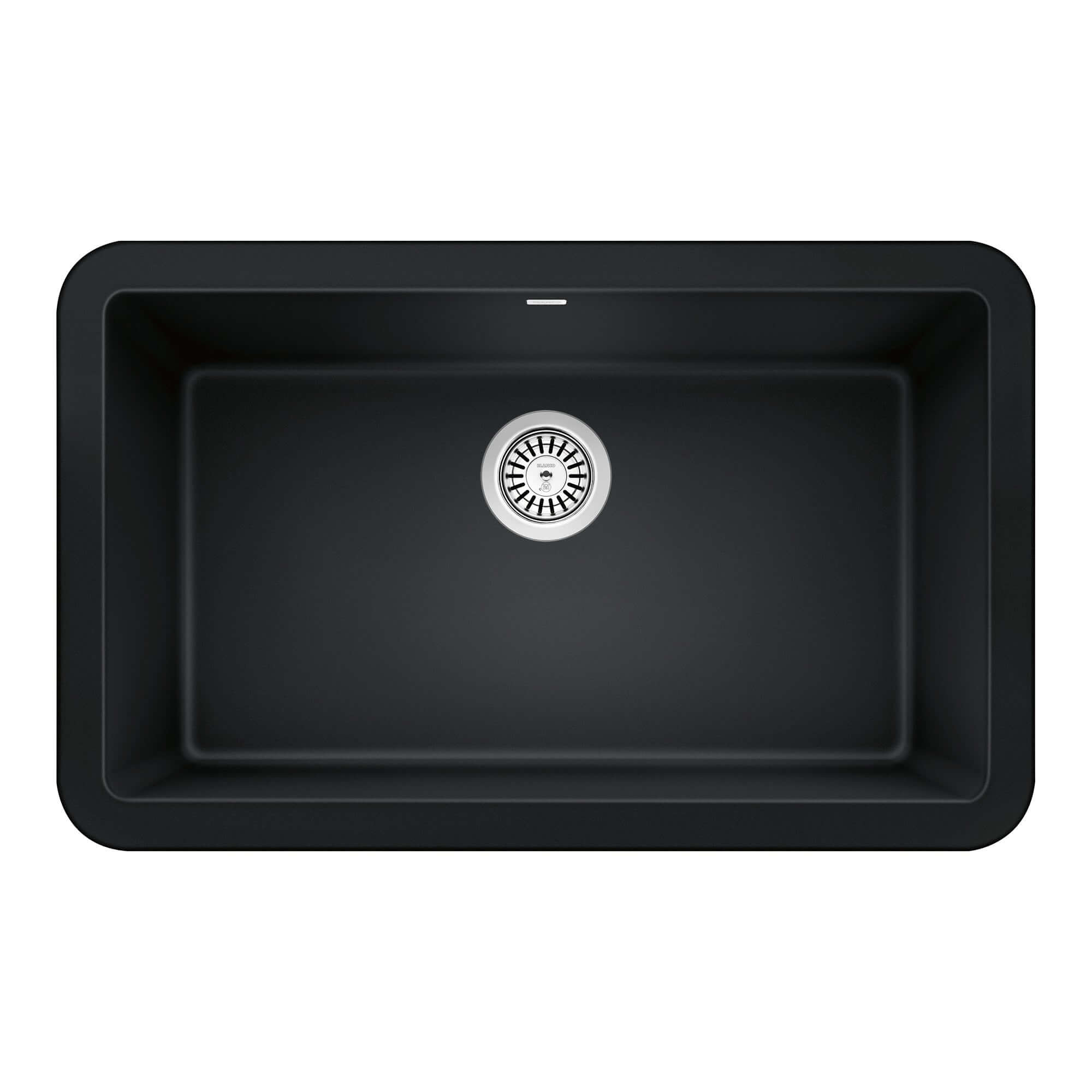 Blanco Ikon 30" Granite Composite Farmhouse Sink, Silgranit, Coal Black, 402576