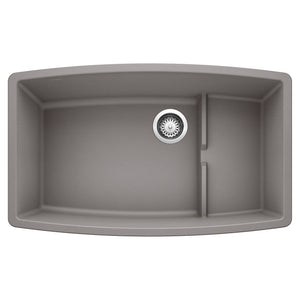 Alternate Image for Blanco Performa 32" Undermount Granite Composite Kitchen Sink with Accessories, Silgranit, Metallic Gray, 440067