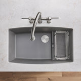Blanco Performa 32" Undermount Granite Composite Kitchen Sink with Accessories, Silgranit, Metallic Gray, 440067