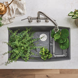 Blanco Performa 32" Undermount Granite Composite Kitchen Sink with Accessories, Silgranit, Metallic Gray, 440067