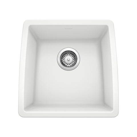 Blanco Performa 18" Rectangle Granite Composite Bar/Prep Sink, Silgranit, White, 440081