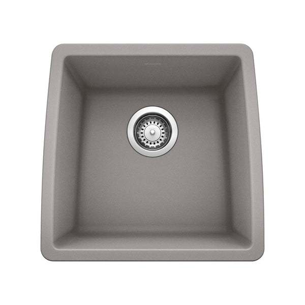 Blanco Performa 18" Rectangle Granite Composite Bar/Prep Sink, Silgranit, Metallic Gray, 440082