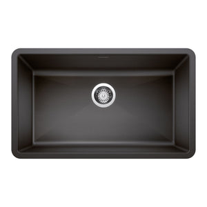 Alternate Image for Blanco Precis 32" Undermount Granite Composite Kitchen Sink, Silgranit, Anthracite, 440149