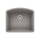 Blanco Diamond 24" Undermount Granite Composite Kitchen Sink, Silgranit, Metallic Gray, 440173