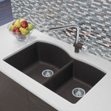 Blanco Diamond 32" Undermount Granite Composite Kitchen Sink, Silgranit, 60/40 Double Bowl, Cafe, 440177