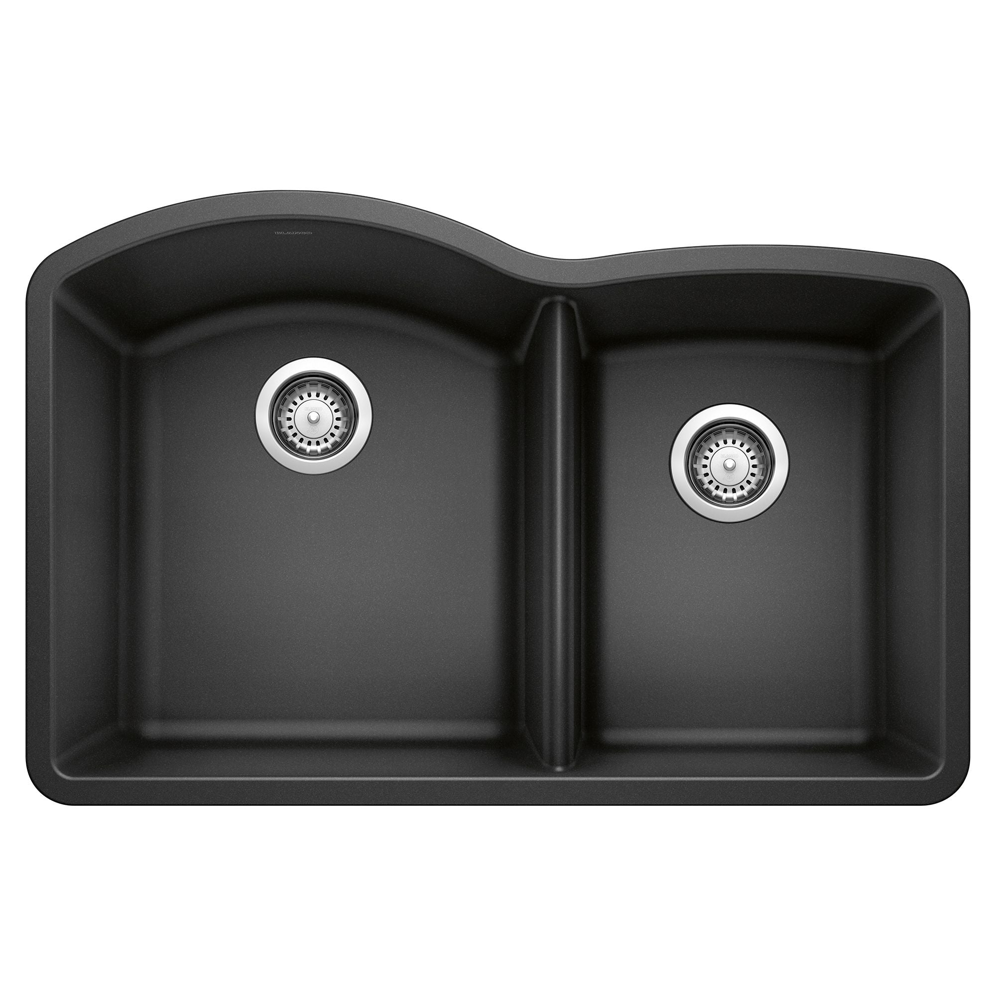 Blanco Diamond 32" Undermount Granite Composite Kitchen Sink, Silgranit, 60/40 Double Bowl, Anthracite, 440179