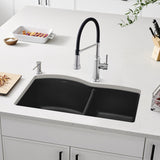 Blanco Diamond 32" Undermount Granite Composite Kitchen Sink, Silgranit, 60/40 Double Bowl, Anthracite, 440179