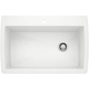 Alternate Image for Blanco Diamond 34" Dual Mount Granite Composite Kitchen Sink, Silgranit, White, 440195